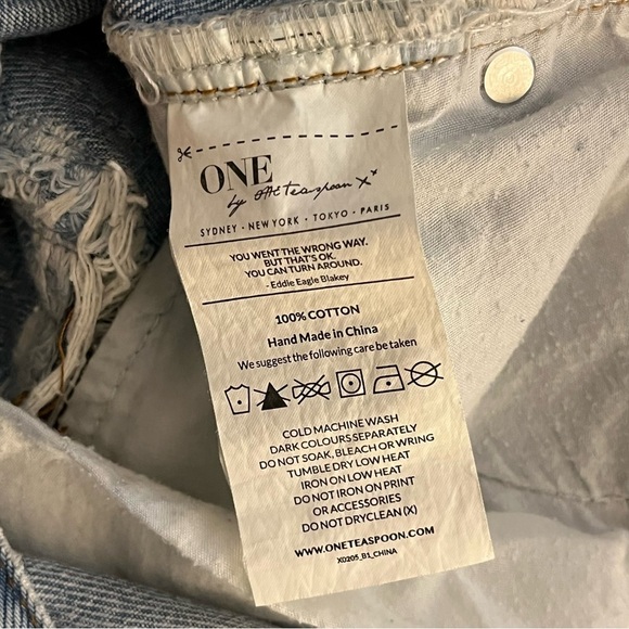 One Teaspoon | Trashed Free Birds denim jeans crop ankle Women size 28 low waist - Picture 11 of 13